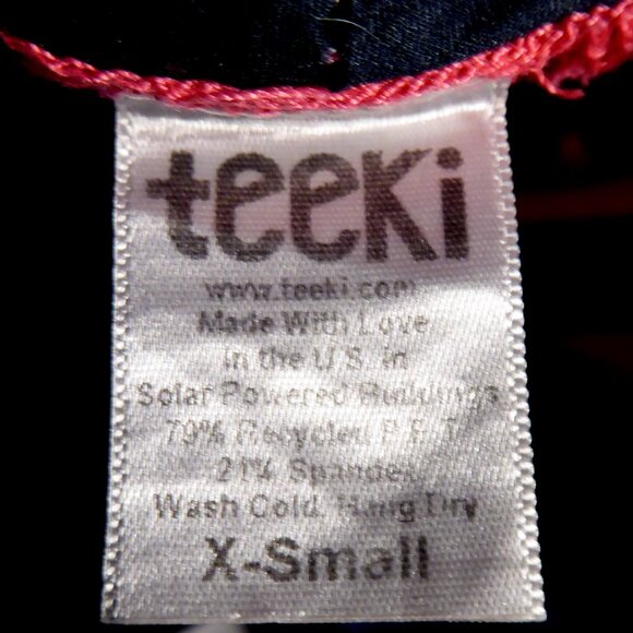 Teeki Love the Adventure Hot Yoga Sunset Pink Palm Print Leggings, size X-Small - Picture 3 of 6